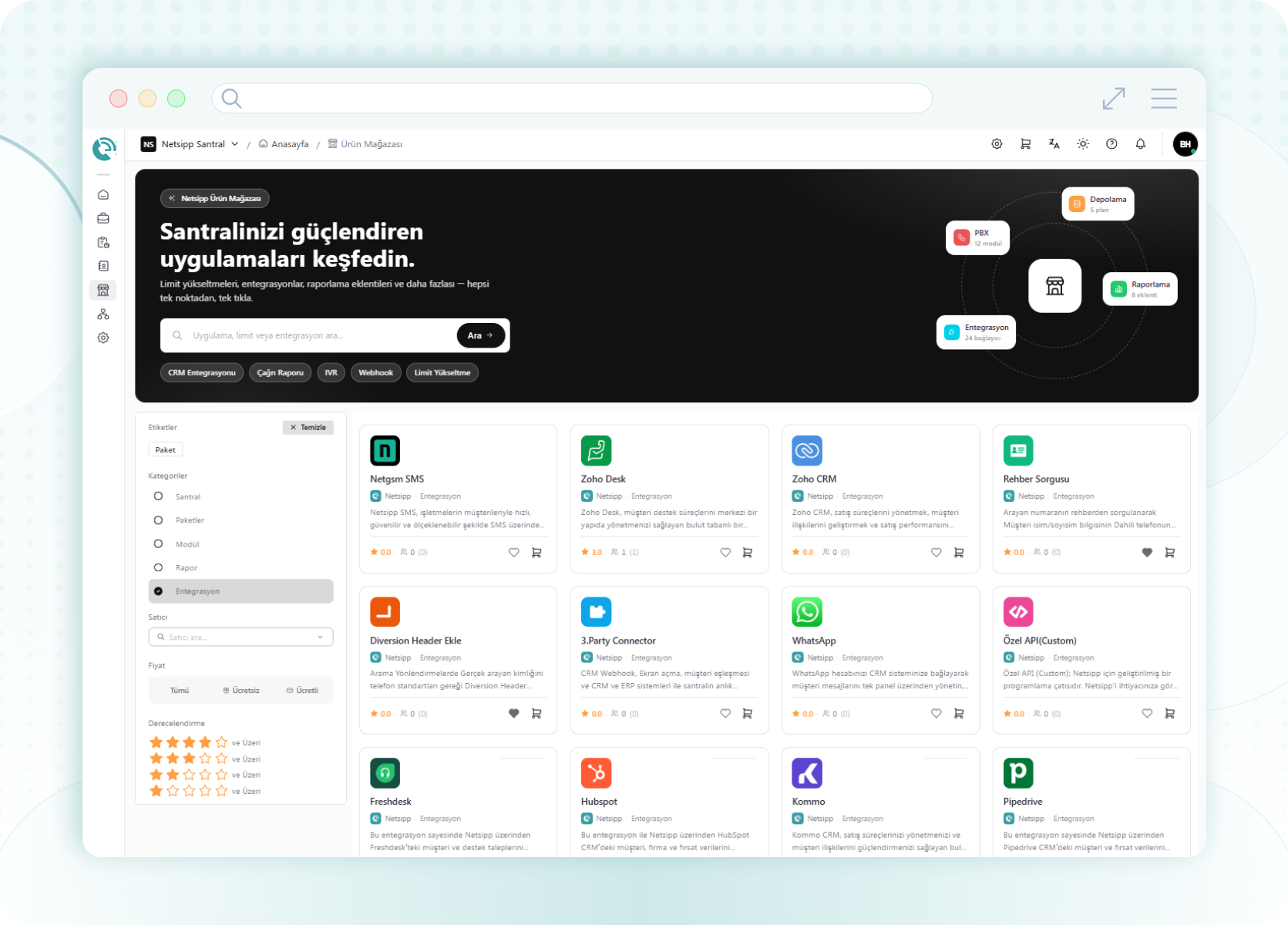 Geniş Marketplace entegrasyonları